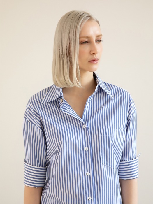 Hepburn Shirt_blue stripe