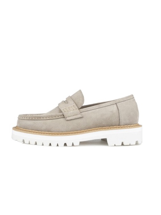 WHITE OVER SOLE PENNY LOAFERS - beige