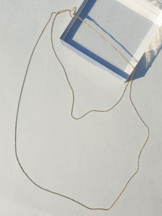 Double line 14k gold chain Necklace 14k골드 이중 체인목걸이