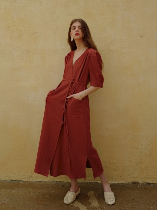 Robe & dress_Brick red