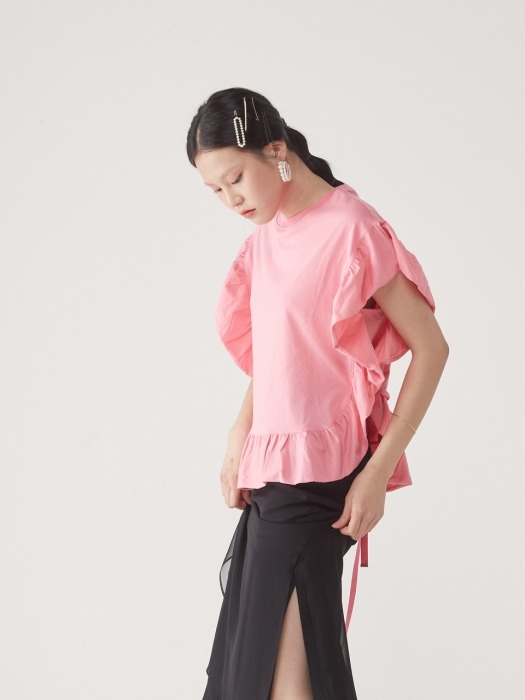 FRILL TEE _ PINK