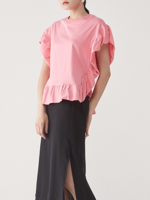 FRILL TEE _ PINK