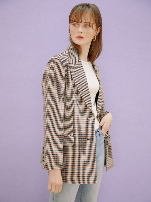 Timeless Check Jacket_Beige Brown