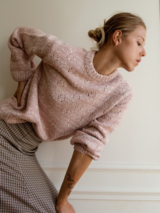 Open-knit Wool Jumper_Pink