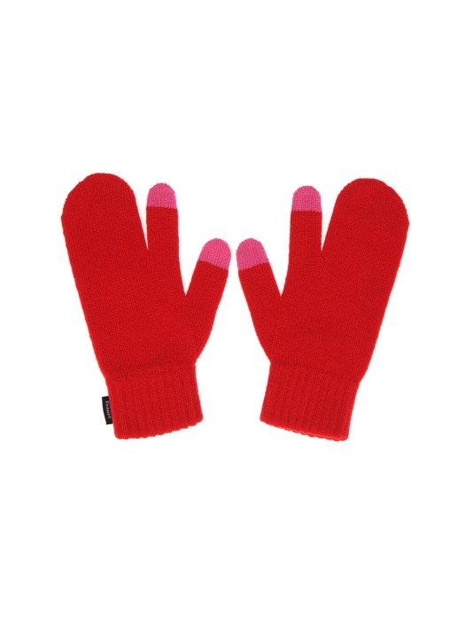 KNIT TIMI GLOVES - RED