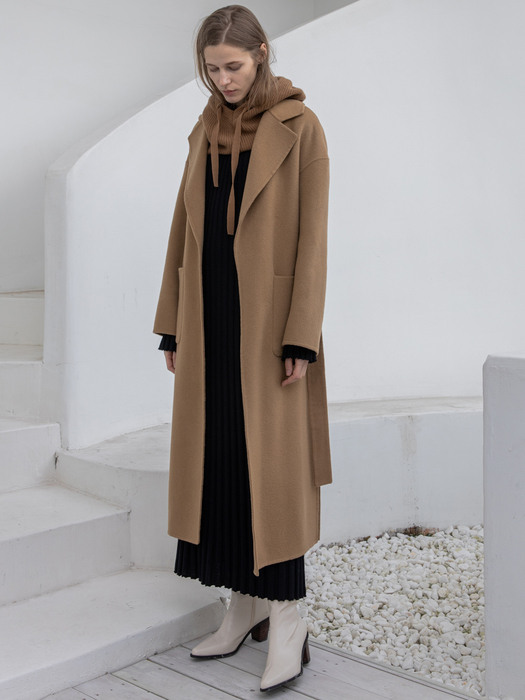 Cashmere Handmade Robe Coat_Camel