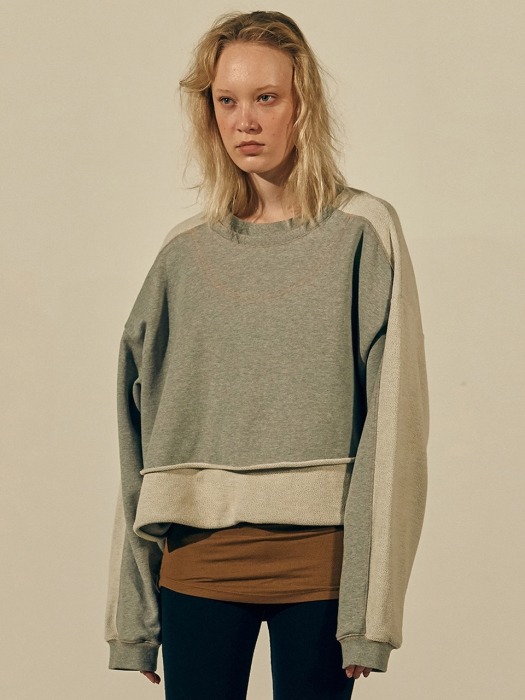 Dubblin Crop Sweatshirt (Melange Gray)