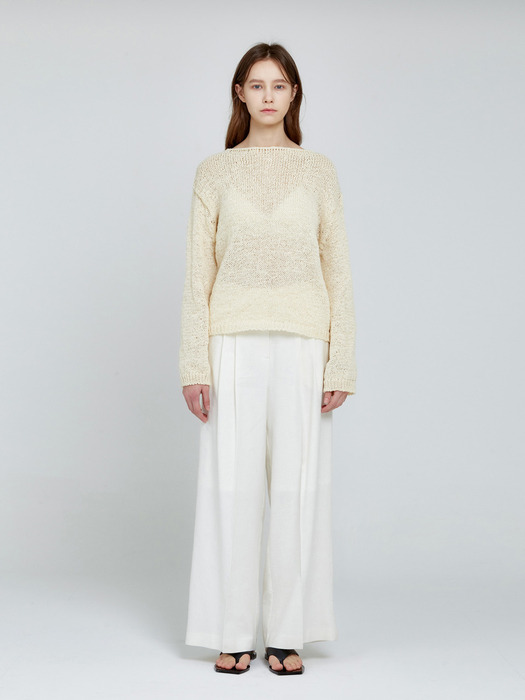 BOAT NECK KNIT (CREAM)