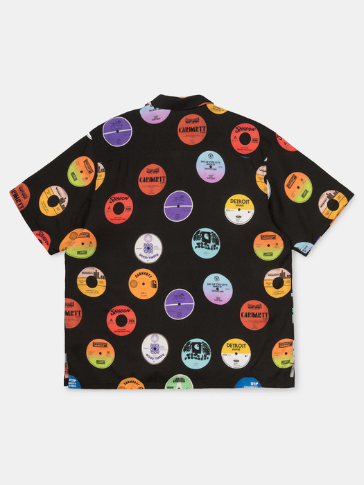 S/S RECORD SHIRT_RECORD PRINT, BLACK