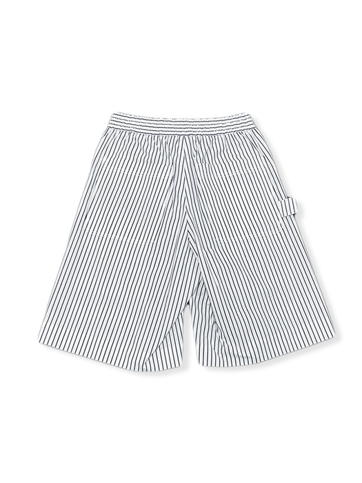 White String Utility Shorts