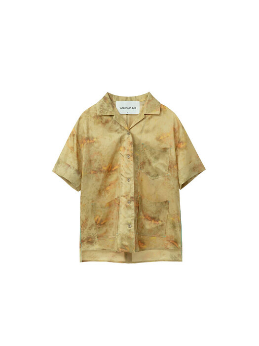 SUNNY TIE-DYED OPEN COLLAR SHIRT atb394w(DARK YELLOW)