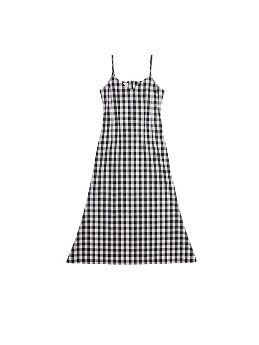 [20SS] SANTA BARBARA v neck sleeveless maxi dress  (Black and white gingham check)