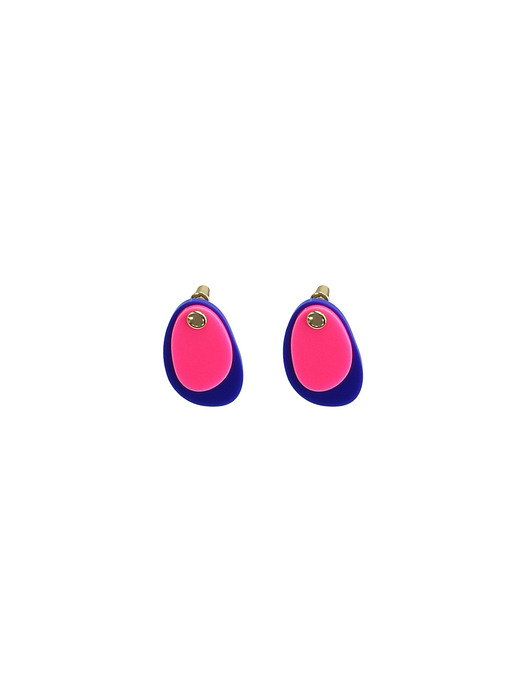 COLOR LAYERED EARRING PINK