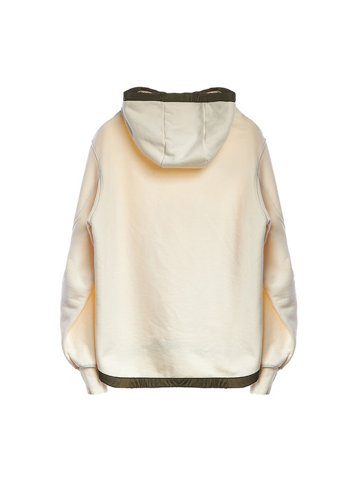 FISHTAIL HOODED SWEATSHIRT / OFF WHITE