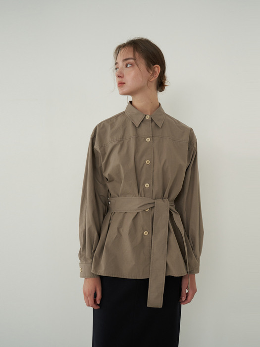 Belted shirt (brown)