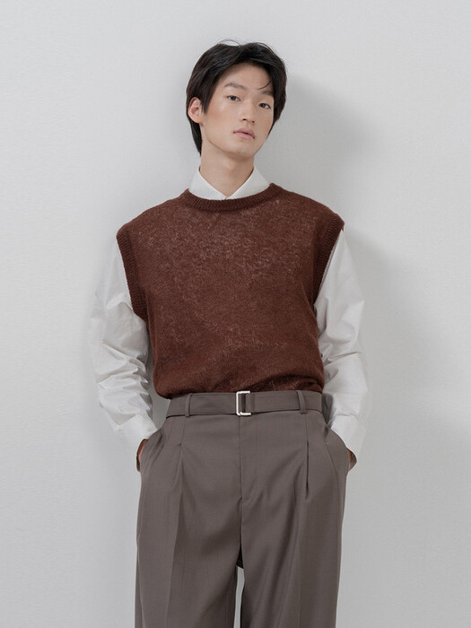 BF alpaca knit vest brown