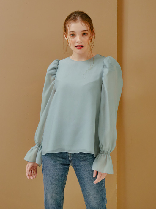 PUFF SLEEVES BLOUSE_MINT