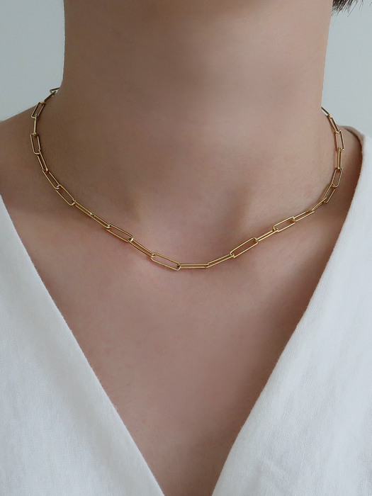square chain necklace (gold)