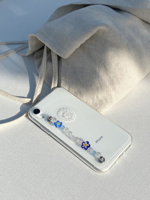 Blue flower strap phone case