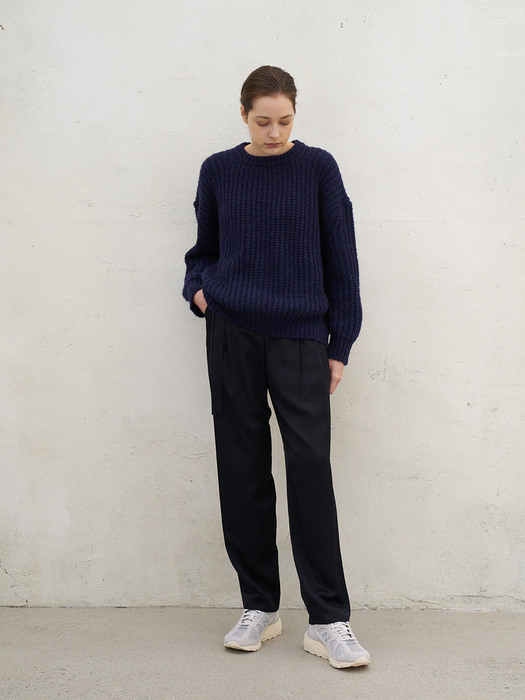 Mohair Loose-Fit Knit_Navy