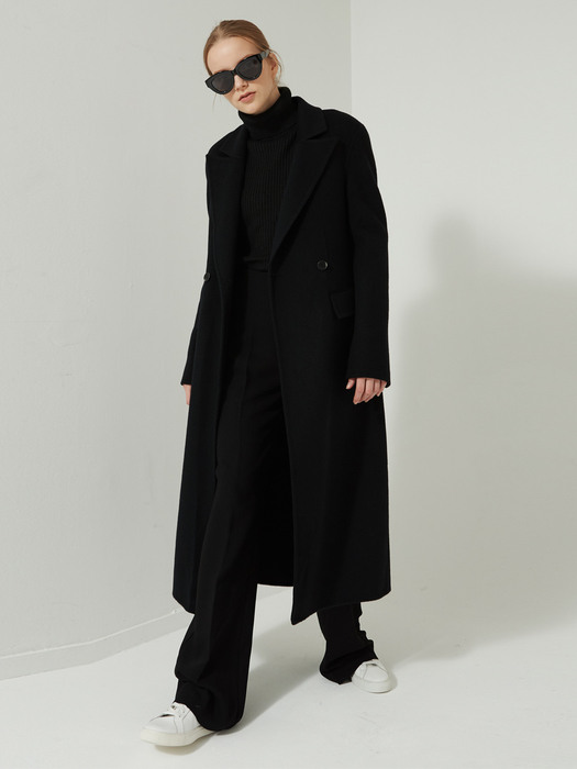 Handmade Cashmere jenny Long Coat (Black)