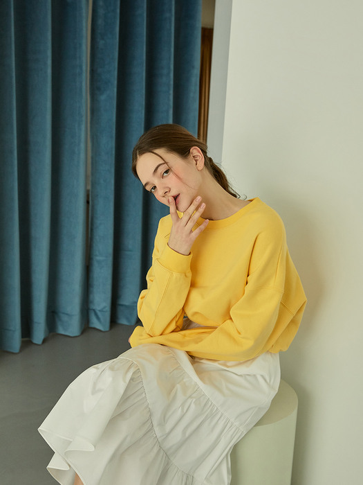 Sweet Crop Sweat Shirts (Yellow)