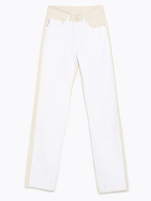 Two-tone straight jeans_B215AWN002WH