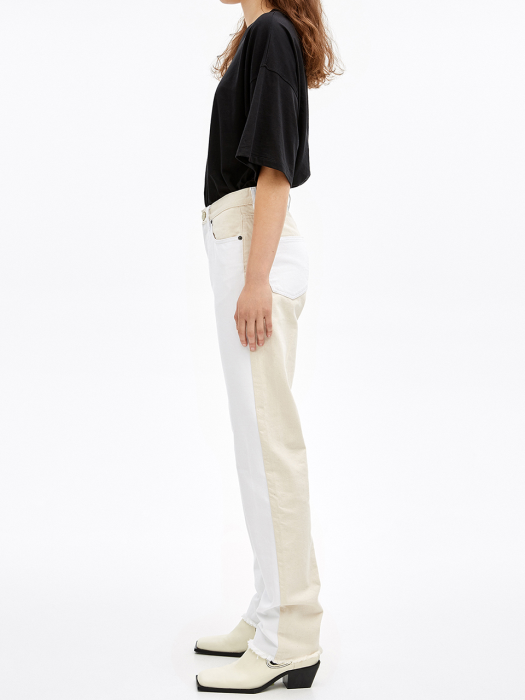 Two-tone straight jeans_B215AWN002WH