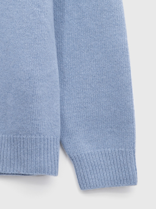 DROP SHOULDER ROUND KNIT [Blue]