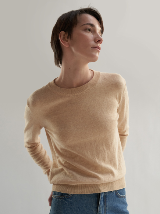 cotton cashmere knit beige