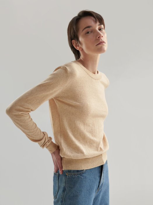 cotton cashmere knit beige