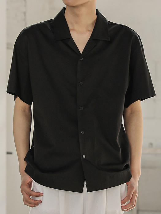 텐셀실켓 릴렉스드 셔츠(블랙)