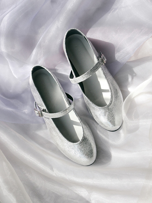 Dolly mary jane flate shoes_CB0037_silver