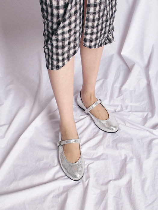 Dolly mary jane flate shoes_CB0037_silver