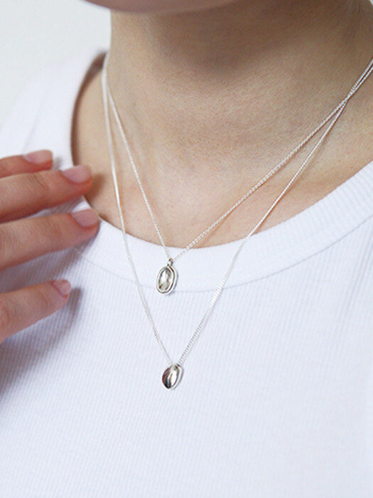 [2SET][Silver925] TN045 Wave soft drop rine pendant necklace set