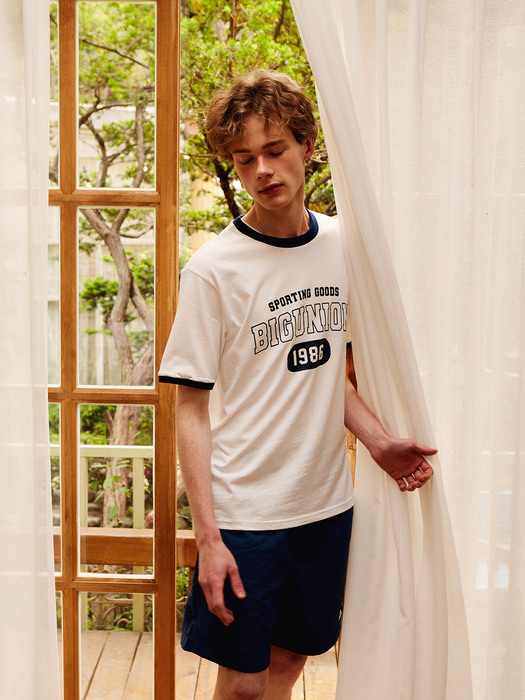 BU 1986 Logo T-Shirts / Off White (Navy)