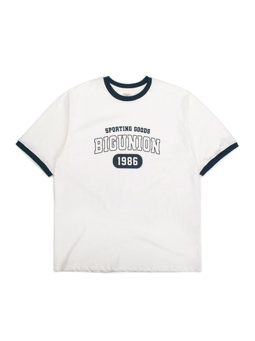 BU 1986 Logo T-Shirts / Off White (Navy)