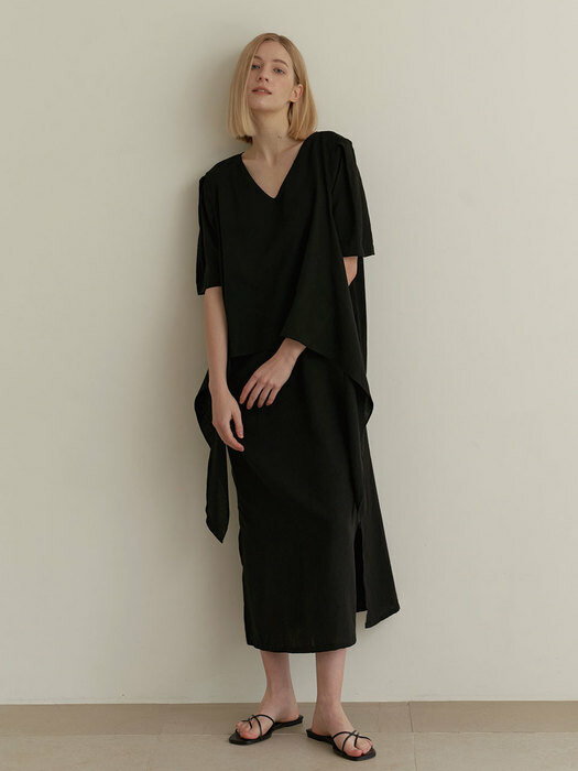 Reversible panel dress - Black