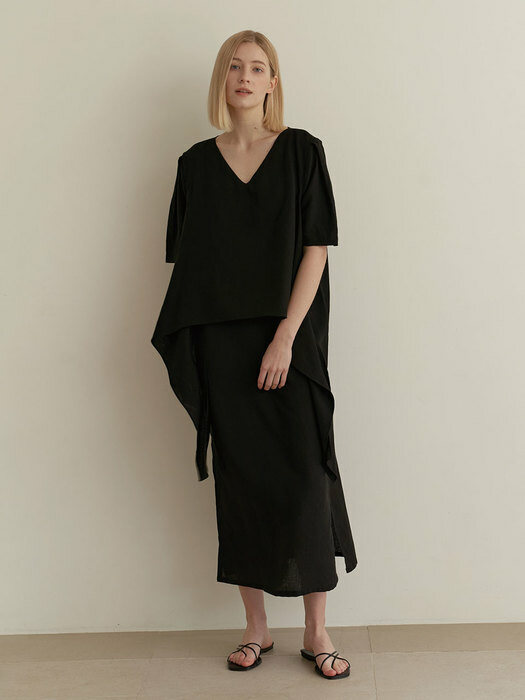 Reversible panel dress - Black