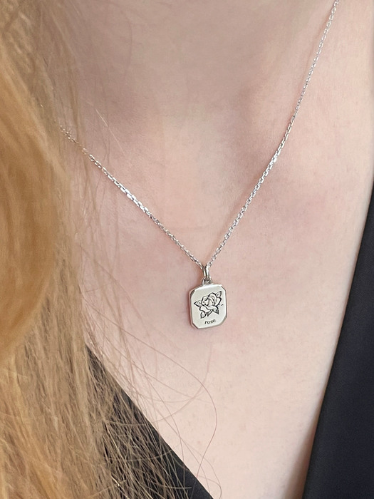 silver 925 birth flower necklace (12month)