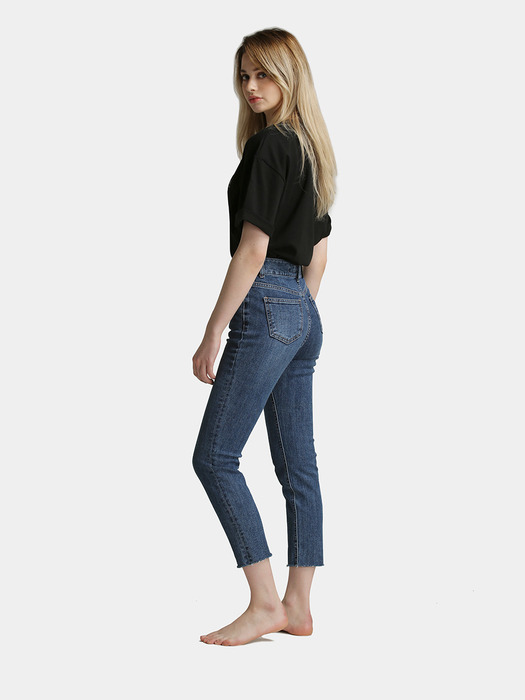 W5 Crop denim pants_Dark Blue