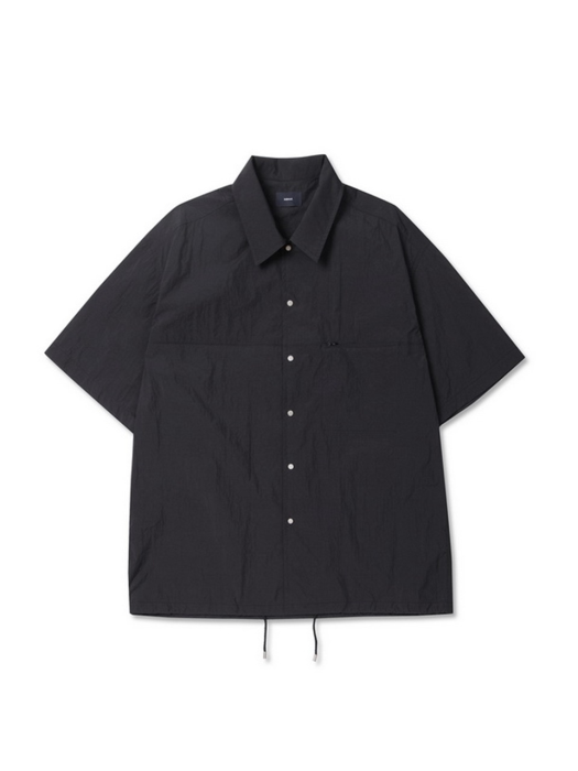 ZIP POCKET HALF SHIRTS (Black)