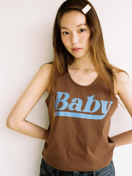 BABY Cropped Tank _ Brown