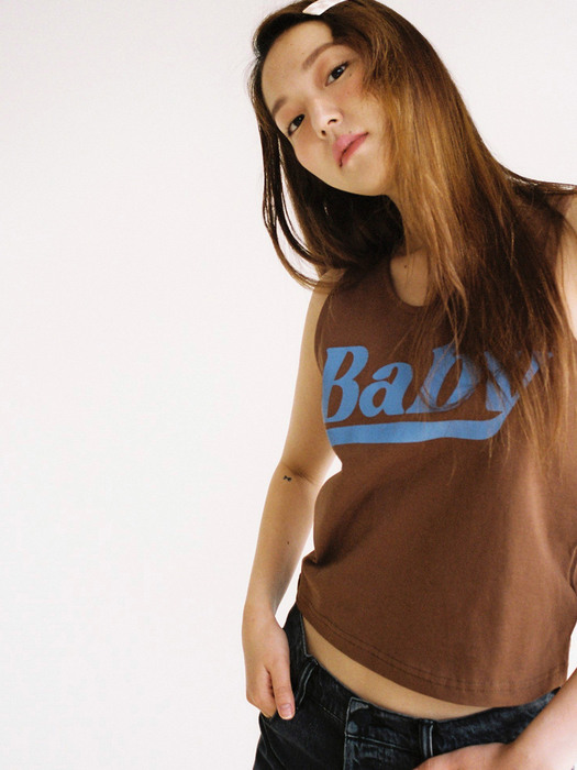 BABY Cropped Tank _ Brown