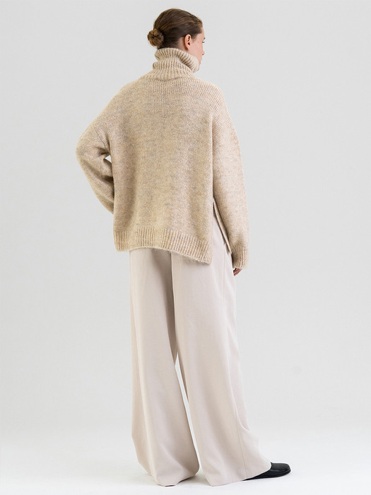 FW21 Rough-touched Alpaca Pullover Ivory-melange