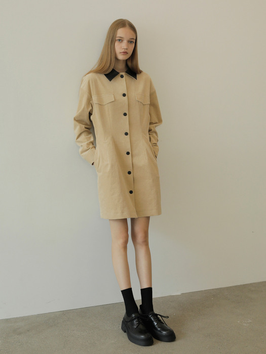 CORDUROY DRESS/BEIGE