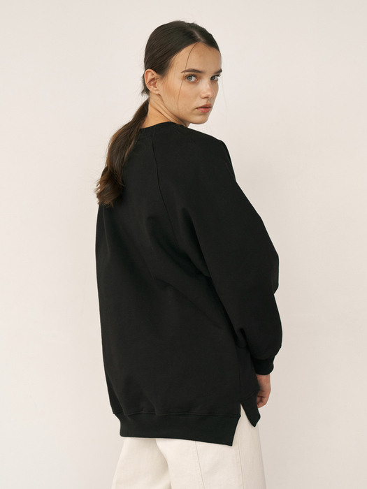 Slit sweatshirt (black)