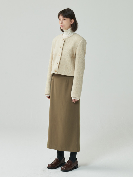 hosi wool skirt_khaki brown