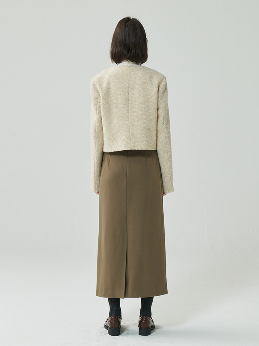 hosi wool skirt_khaki brown