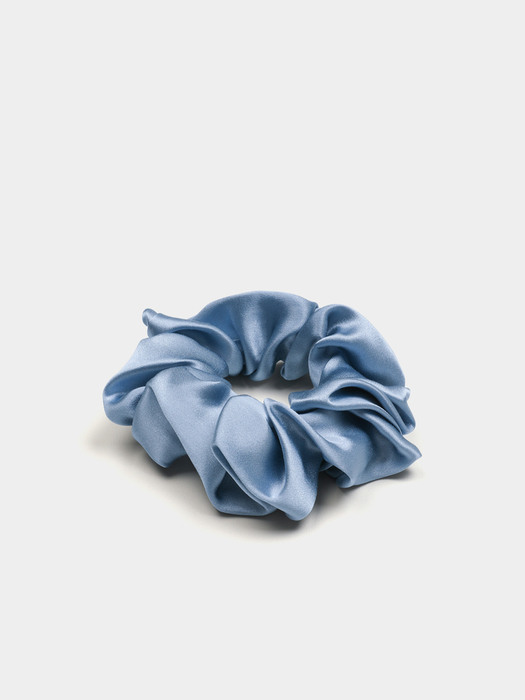 Silk Scrunchie (S) - Blue Fog